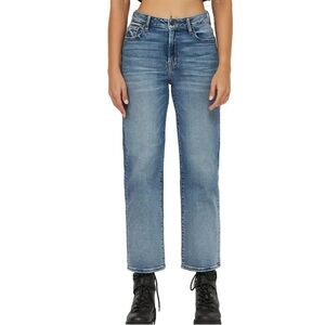 Hidden Women's Medium Wash Wide Straight Leg Stretch Jeans